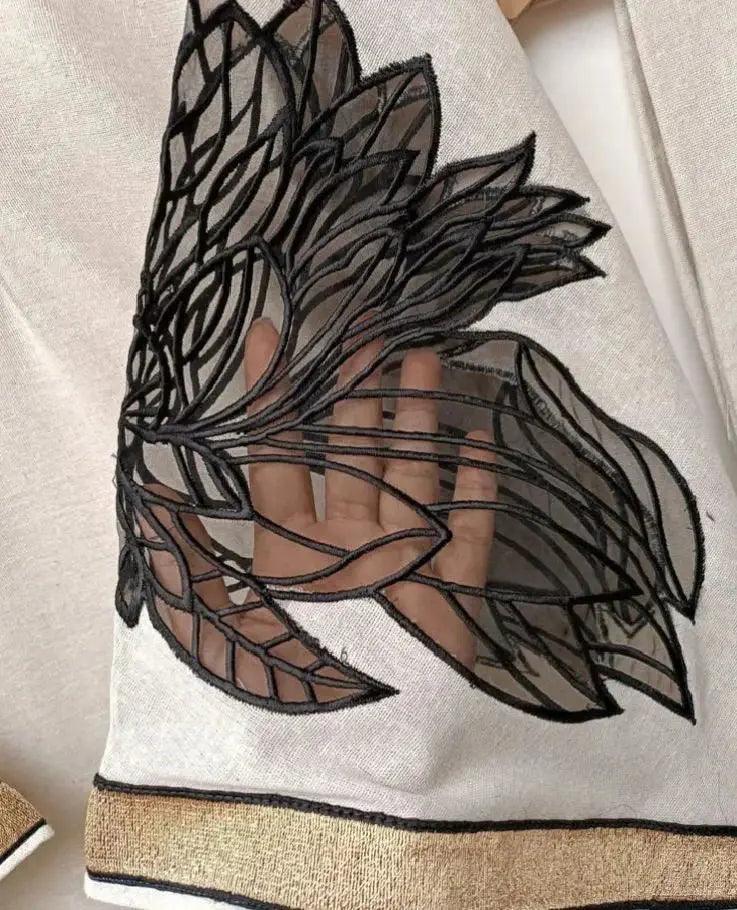 Almond Plazo Off White 2pc FZ Collection