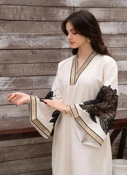 Almond Plazo Off White 2pc FZ Collection