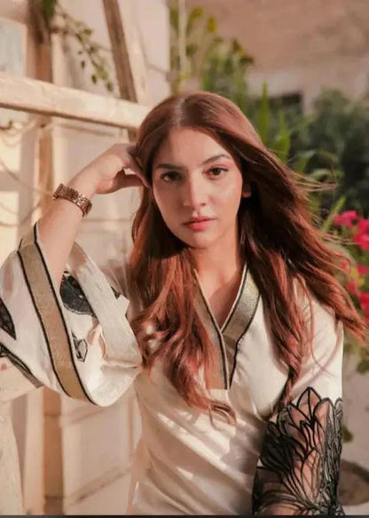 Almond Plazo Off White 2pc FZ Collection